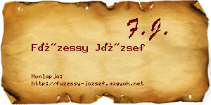 Füzessy József névjegykártya